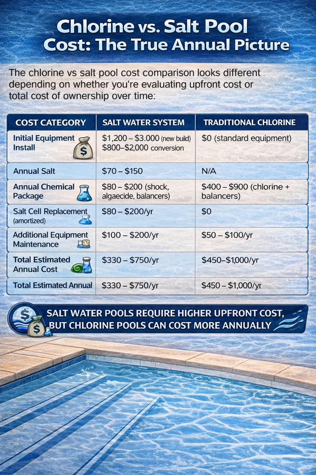 Chlorine vs. Salt Pool Cost